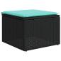 Preview: 6-teiliges Gartensofa-Set mit Kissen, schwarzes Polyrattan