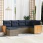 Preview: ARDEBO.de - 6-teiliges Gartensofa-Set mit Kissen, grau, Polyrattan