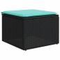 Preview: 7-teiliges Gartensofa-Set mit Kissen, schwarzes Polyrattan