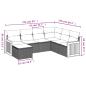 Preview: 7-teiliges Gartensofa-Set mit Kissen, schwarzes Polyrattan