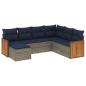 Preview: 7-teiliges Gartensofa-Set mit Kissen, grau, Polyrattan