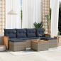 Preview: ARDEBO.de - 7-teiliges Gartensofa-Set mit Kissen, grau, Polyrattan