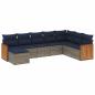 Preview: 8-teiliges Gartensofa-Set mit Kissen, grau, Polyrattan