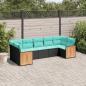 Preview: ARDEBO.de - 7-teiliges Gartensofa-Set mit Kissen, schwarzes Polyrattan