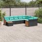 Preview: ARDEBO.de - 10-teiliges Gartensofa-Set mit Kissen, schwarzes Polyrattan