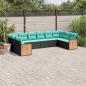 Preview: ARDEBO.de - 10-teiliges Gartensofa-Set mit Kissen, schwarzes Polyrattan