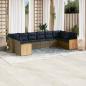 Preview: ARDEBO.de - 10-teiliges Gartensofa-Set mit Kissen, grau, Polyrattan