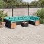 Preview: ARDEBO.de - 11-teiliges Gartensofa-Set mit Kissen, schwarzes Polyrattan