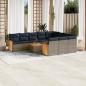 Preview: ARDEBO.de - 11-teiliges Gartensofa-Set mit Kissen, grau, Polyrattan