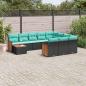 Preview: ARDEBO.de - 11-teiliges Gartensofa-Set mit Kissen, schwarzes Polyrattan