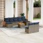 Preview: ARDEBO.de - 10-teiliges Gartensofa-Set mit Kissen, grau, Polyrattan