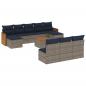 Preview: 11-teiliges Gartensofa-Set mit Kissen, grau, Polyrattan
