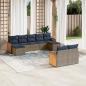 Preview: ARDEBO.de - 9-teiliges Gartensofa-Set mit Kissen, grau, Polyrattan