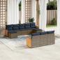 Preview: ARDEBO.de - 10-teiliges Gartensofa-Set mit Kissen, grau, Polyrattan