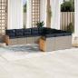 Preview: ARDEBO.de - 11-teiliges Gartensofa-Set mit Kissen, grau, Polyrattan