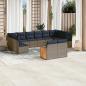 Preview: ARDEBO.de - 12-teiliges Gartensofa-Set mit Kissen, grau, Polyrattan