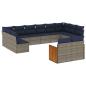 Preview: 12-teiliges Gartensofa-Set mit Kissen, grau, Polyrattan