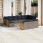Preview: ARDEBO.de - 13-teiliges Gartensofa-Set mit Kissen, grau, Polyrattan