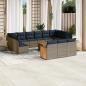 Preview: ARDEBO.de - 16-teiliges Gartensofa-Set mit Kissen, grau, Polyrattan