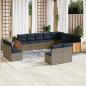 Preview: ARDEBO.de - 12-teiliges Gartensofa-Set mit Kissen, grau, Polyrattan