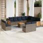 Preview: ARDEBO.de - 13-teiliges Gartensofa-Set mit Kissen, grau, Polyrattan