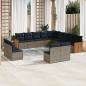 Preview: ARDEBO.de - 13-teiliges Gartensofa-Set mit Kissen, grau, Polyrattan