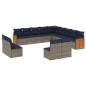 Preview: 13-teiliges Gartensofa-Set mit Kissen, grau, Polyrattan