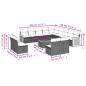 Preview: 14-teiliges Gartensofa-Set mit Kissen, schwarzes Polyrattan