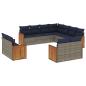 Preview: 11-teiliges Gartensofa-Set mit Kissen, grau, Polyrattan