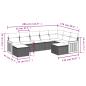 Preview: 9-teiliges Gartensofa-Set mit Kissen, schwarzes Polyrattan