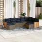 Preview: ARDEBO.de - 9-teiliges Gartensofa-Set mit Kissen, grau, Polyrattan
