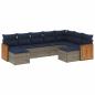 Preview: 9-teiliges Gartensofa-Set mit Kissen, grau, Polyrattan