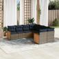 Preview: ARDEBO.de - 8-teiliges Gartensofa-Set mit Kissen, grau, Polyrattan