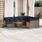 Preview: ARDEBO.de - 11-teiliges Gartensofa-Set mit Kissen, grau, Polyrattan