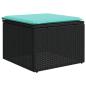 Preview: 11-teiliges Gartensofa-Set mit Kissen, schwarzes Polyrattan