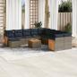 Preview: ARDEBO.de - 12-teiliges Gartensofa-Set mit Kissen, grau, Polyrattan