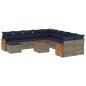 Preview: 12-teiliges Gartensofa-Set mit Kissen, grau, Polyrattan