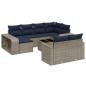 Preview: 11-teiliges Gartensofa-Set mit Kissen, grau, Polyrattan