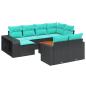 Preview: 11-teiliges Gartensofa-Set mit Kissen, schwarzes Polyrattan