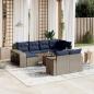 Preview: ARDEBO.de - 11-teiliges Gartensofa-Set mit Kissen, grau, Polyrattan