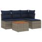 Preview: 5-teiliges Gartensofa-Set mit Kissen, grau, Polyrattan
