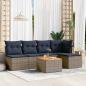 Preview: ARDEBO.de - 6-teiliges Gartensofa-Set mit Kissen, grau, Polyrattan