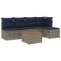 Preview: 6-teiliges Gartensofa-Set mit Kissen, grau, Polyrattan