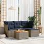 Preview: ARDEBO.de - 5-teiliges Gartensofa-Set mit Kissen, grau, Polyrattan