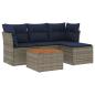Preview: 5-teiliges Gartensofa-Set mit Kissen, grau, Polyrattan
