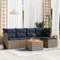 Preview: ARDEBO.de - 6-teiliges Gartensofa-Set mit Kissen, grau, Polyrattan