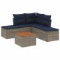 Preview: 6-teiliges Gartensofa-Set mit Kissen, grau, Polyrattan