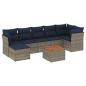 Preview: 8-teiliges Gartensofa-Set mit Kissen, grau, Polyrattan