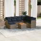 Preview: ARDEBO.de - 8-teiliges Gartensofa-Set mit Kissen, grau, Polyrattan