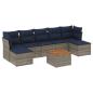 Preview: 8-teiliges Gartensofa-Set mit Kissen, grau, Polyrattan